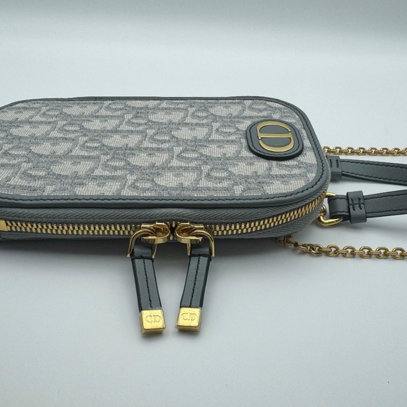 Christian Dior 30 Montaigne Call'in Phone Holder Oblique Jacquard Bucket Bag - Picture 4 of 15
